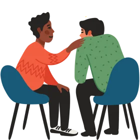 Supportive Therapeutic Counseling Session Clipart Illustration of Healing Dialogue