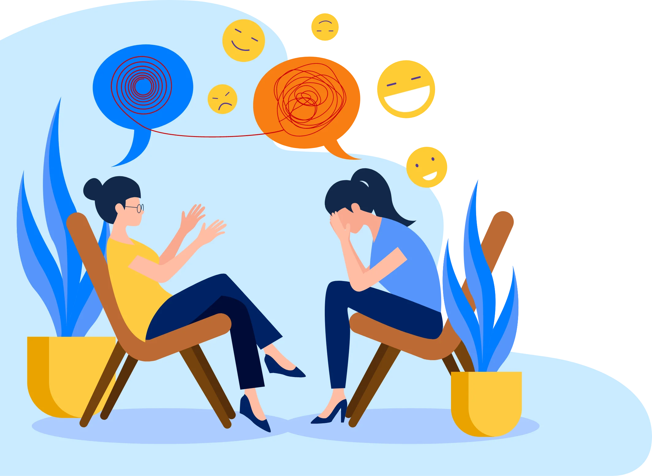 Therapeutic Dialogue Clipart: Exploring Emotional Communication and Understanding