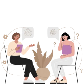 Therapeutic Dialogue: Professional Counseling Session Clipart Illustration