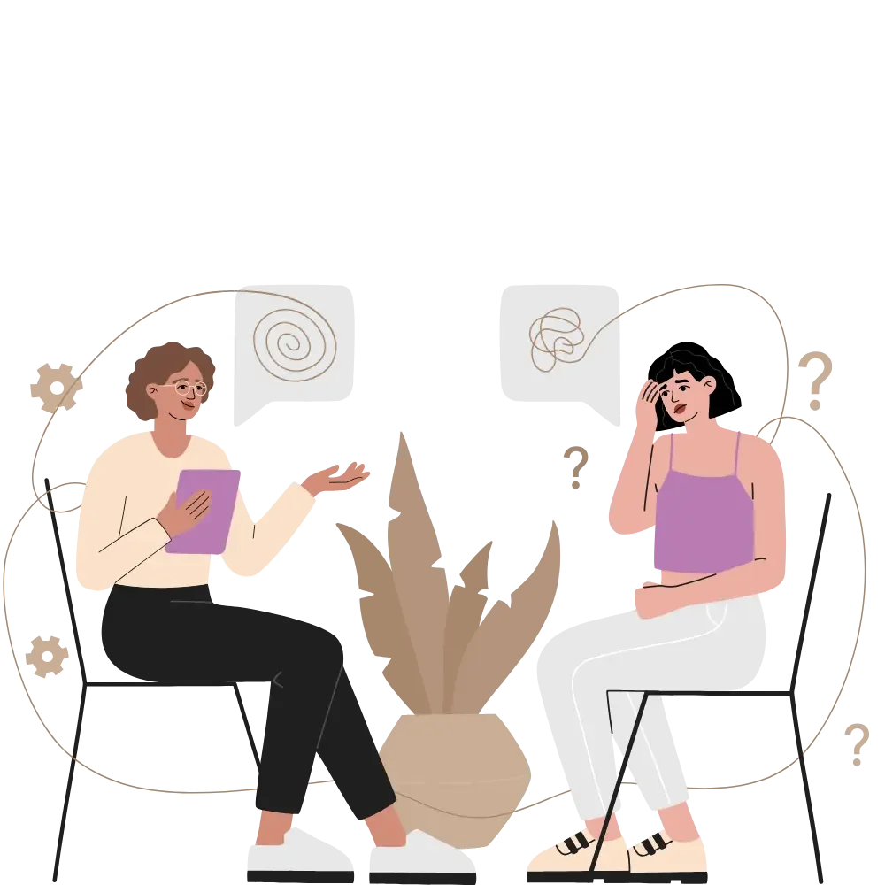 Therapeutic Dialogue: Professional Counseling Session Clipart Illustration
