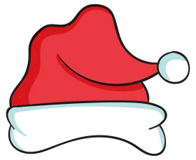 Cheerful Classic Christmas Santa Hat Clipart with Soft White Trim