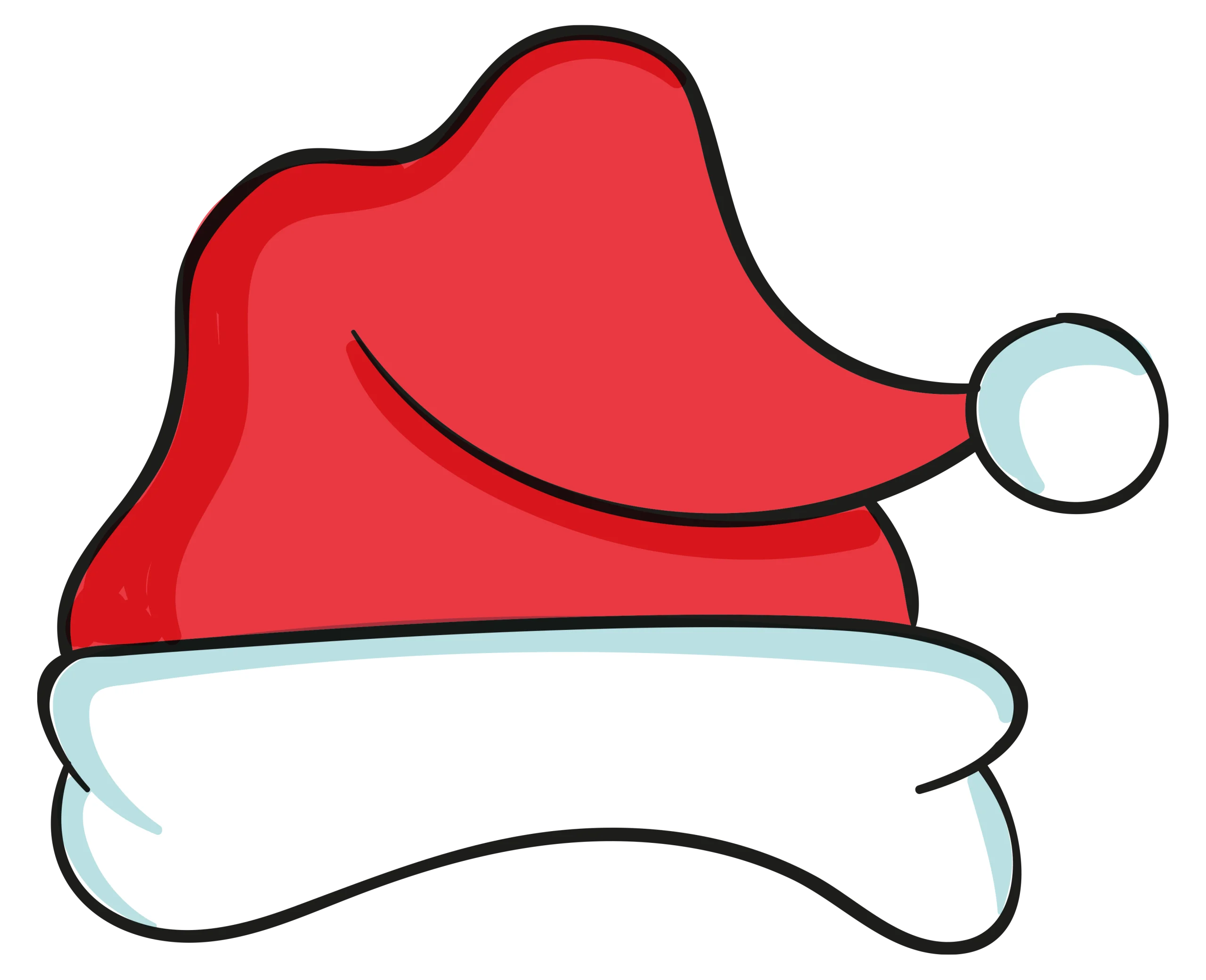 Cheerful Classic Christmas Santa Hat Clipart with Soft White Trim