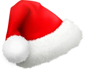 Classic Christmas Santa Claus Hat Clipart with Fluffy White Trim