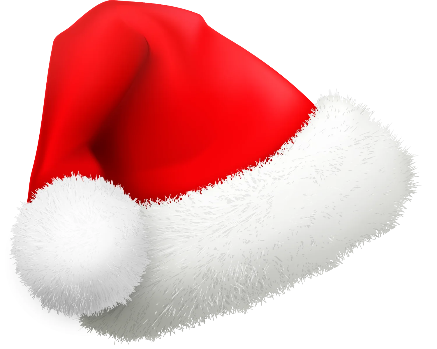 Classic Christmas Santa Claus Hat Clipart with Fluffy White Trim