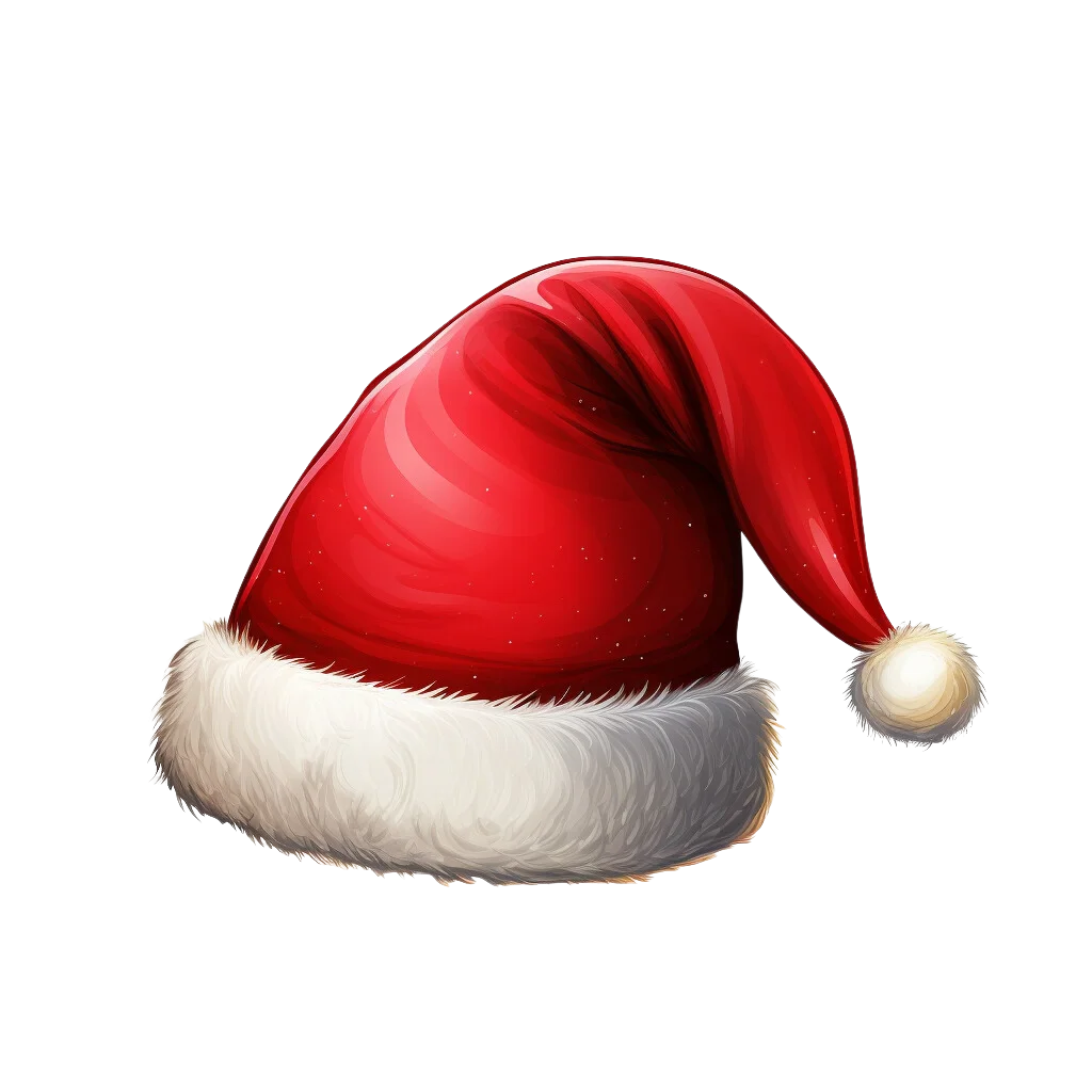 Classic Christmas Santa Claus Hat Festive Clipart Illustration Design