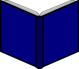 Classic Deep Blue Open Book Clipart: A Minimalist Literary Graphic Design Element