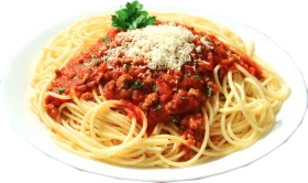 Classic Italian Spaghetti Bolognese Clipart with Hearty Red Meat Sauce