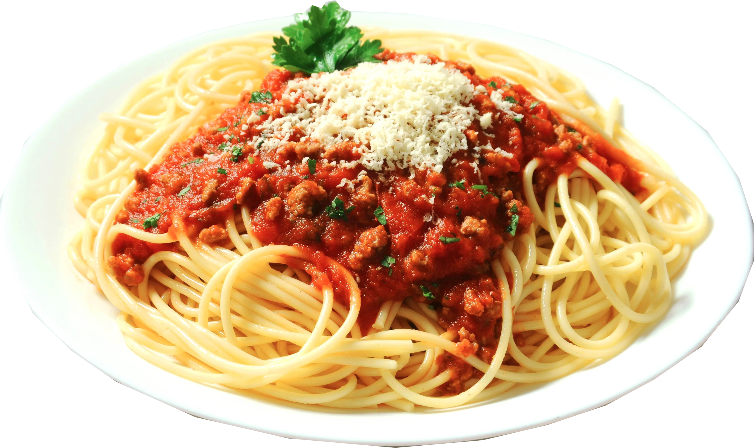 Classic Italian Spaghetti Bolognese Clipart with Hearty Red Meat Sauce