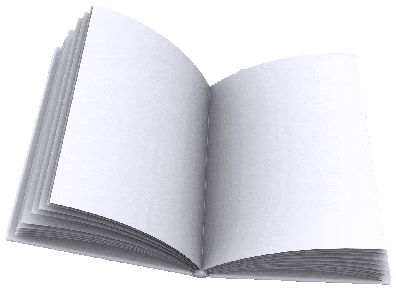 Classic Open Book Clipart - Elegant Blank Pages Illustration for Design Projects