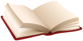 Classic Open Book Clipart with Softly Curling Pages and Crimson Binding
