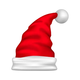 Classic Red and White Santa Claus Hat Clipart with Fluffy Trim Design