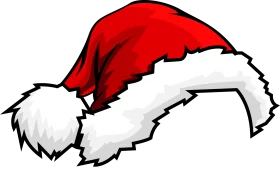 Classic Red and White Santa Hat Clipart - Festive Holiday Season Design Element