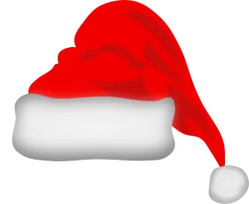 Classic Red and White Santa Hat Clipart - Festive Holiday Graphic Design Element