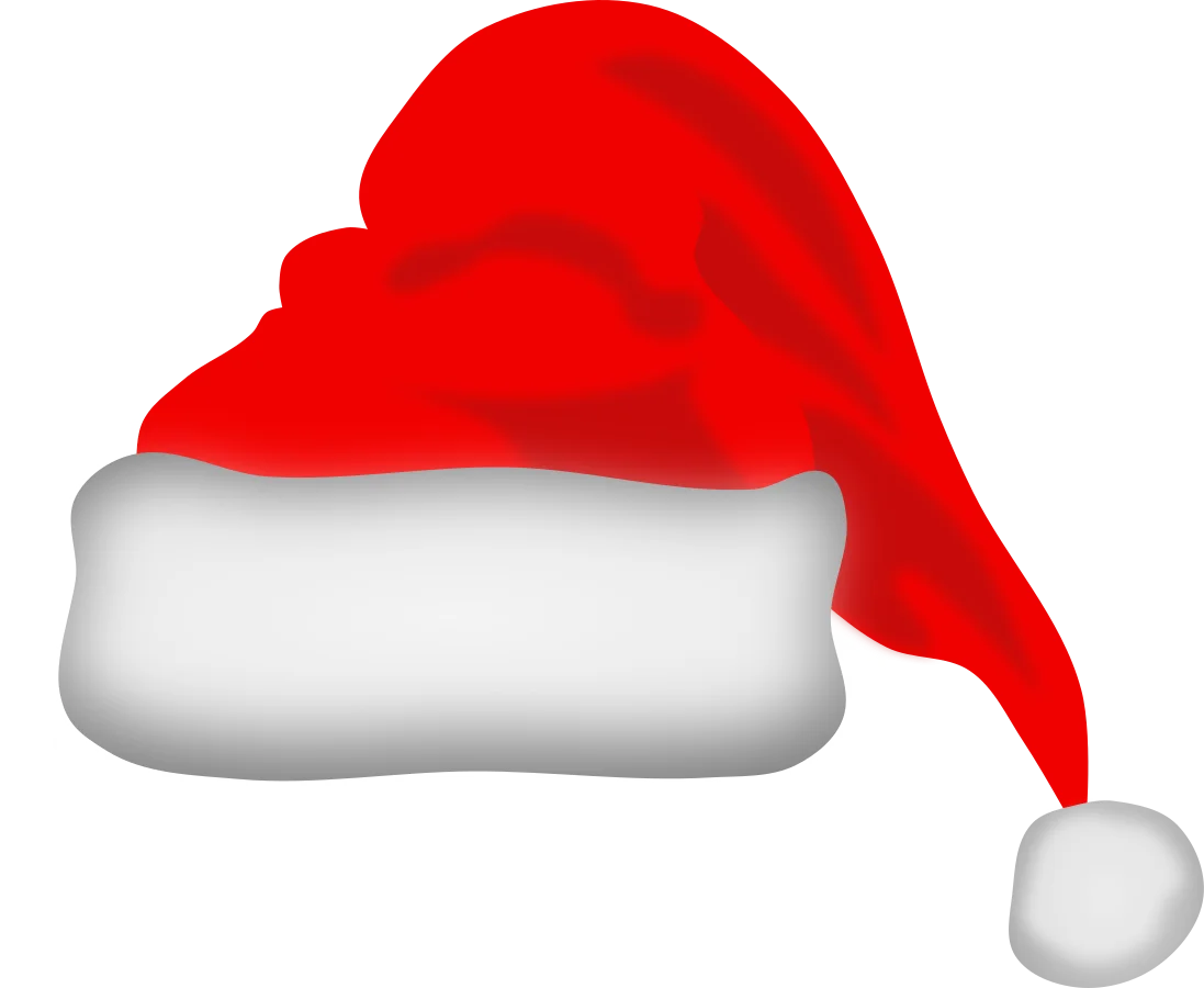 Classic Red and White Santa Hat Clipart - Festive Holiday Graphic Design Element