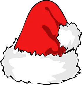 Classic Red and White Santa Hat Clipart - Festive Holiday Headwear Design