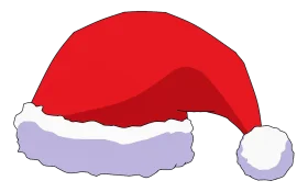 Classic Red and White Santa Hat Clipart with Fluffy Trim and Pom-Pom