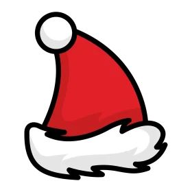 Classic Red and White Santa Hat Minimalist Christmas Clipart Design
