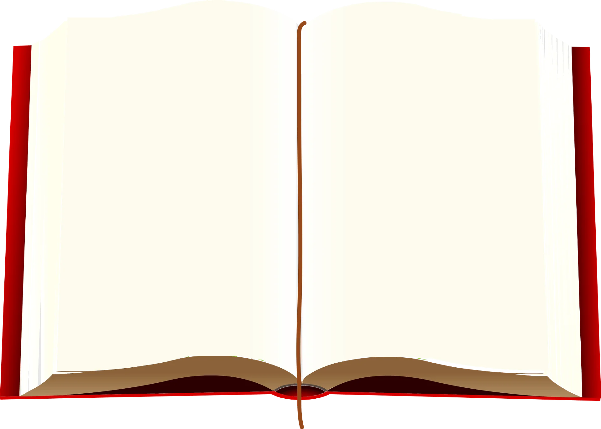 Classic Red-Bordered Open Book Clipart Illustration with Blank Pages