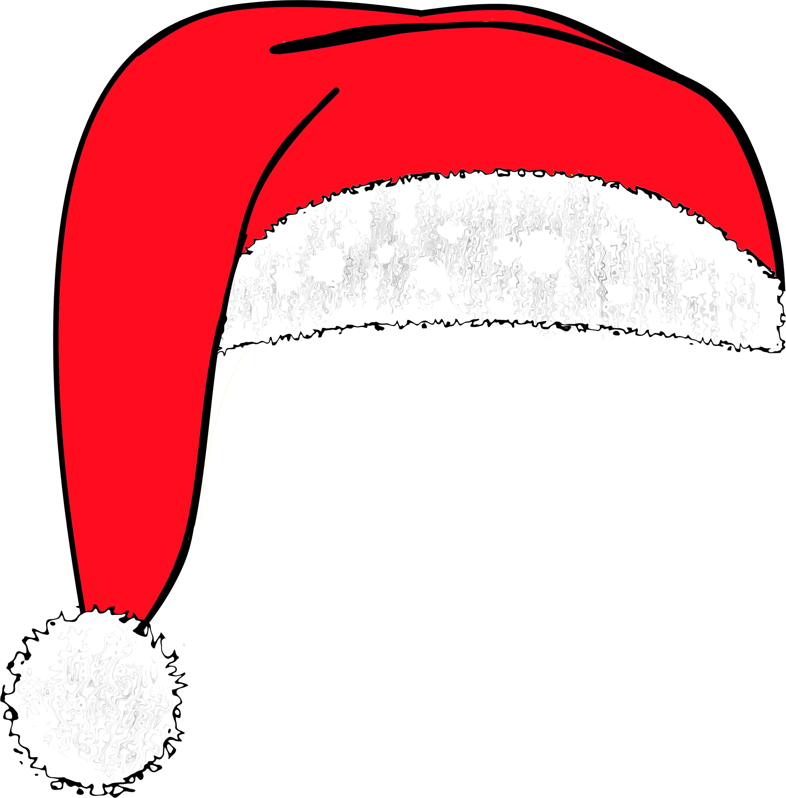 Classic Red Santa Claus Hat Clipart with White Fluffy Trim and Pompom