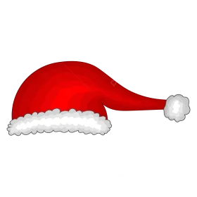 Classic Santa Claus Festive Hat Clipart Design with Soft White Trim