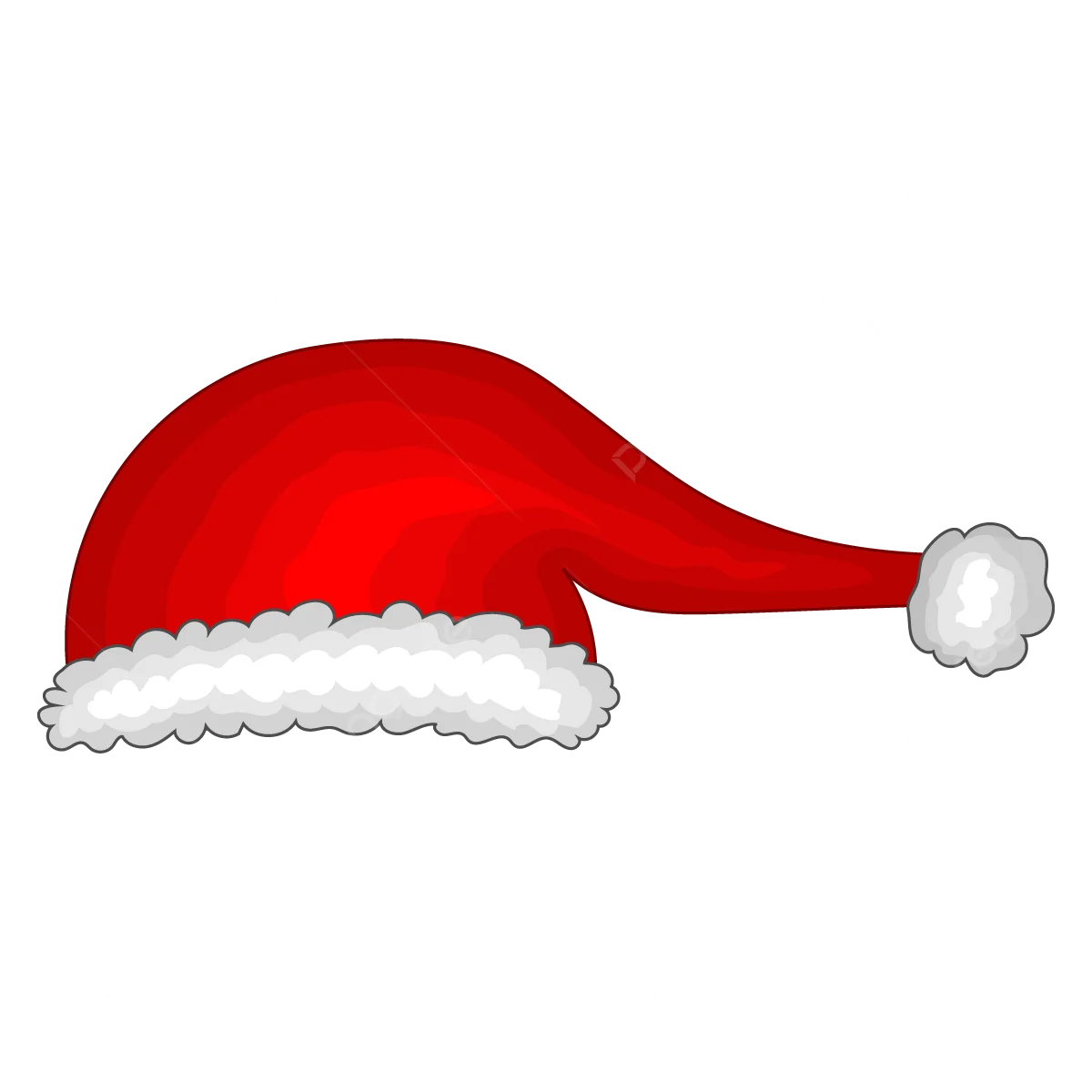 Classic Santa Claus Festive Hat Clipart Design with Soft White Trim