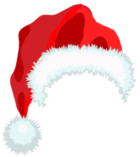 Classic Santa Hat Clipart Design with Fluffy White Trim and Soft Red Color
