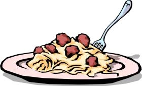 Classic Spaghetti and Meatballs Clipart - Delightful Culinary Illustration