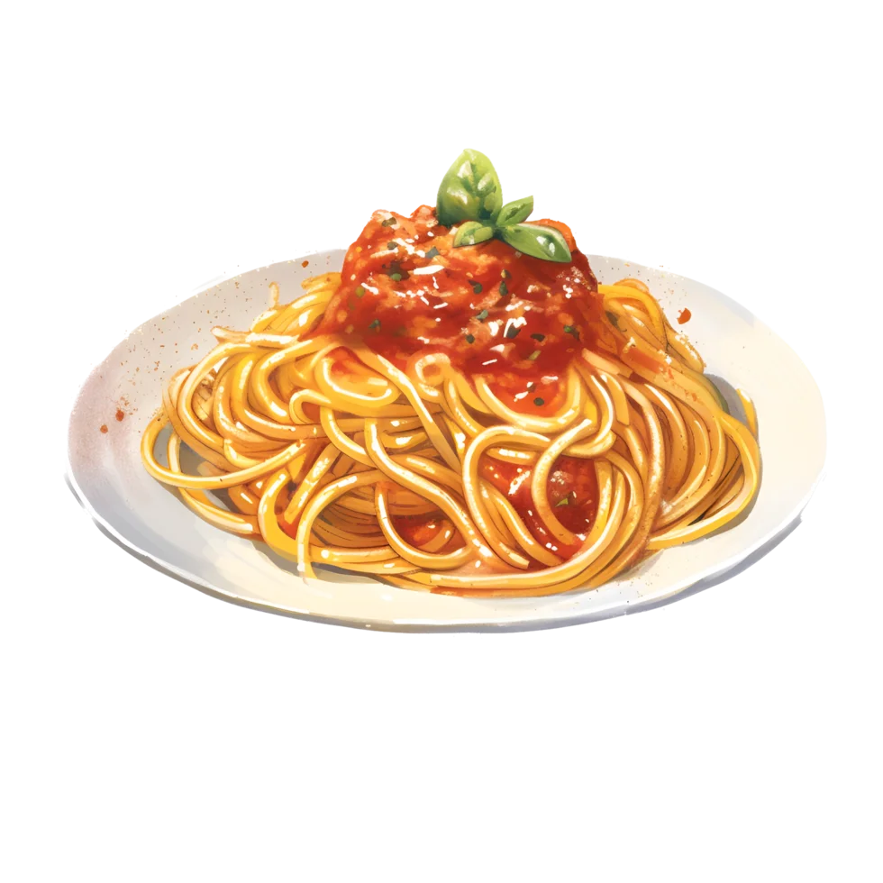 Classic Spaghetti Marinara Clipart: Deliciously Illustrated Pasta Delight