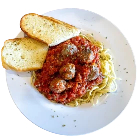 Delectable Spaghetti and Meatballs Clipart Serving on Elegant White Plate