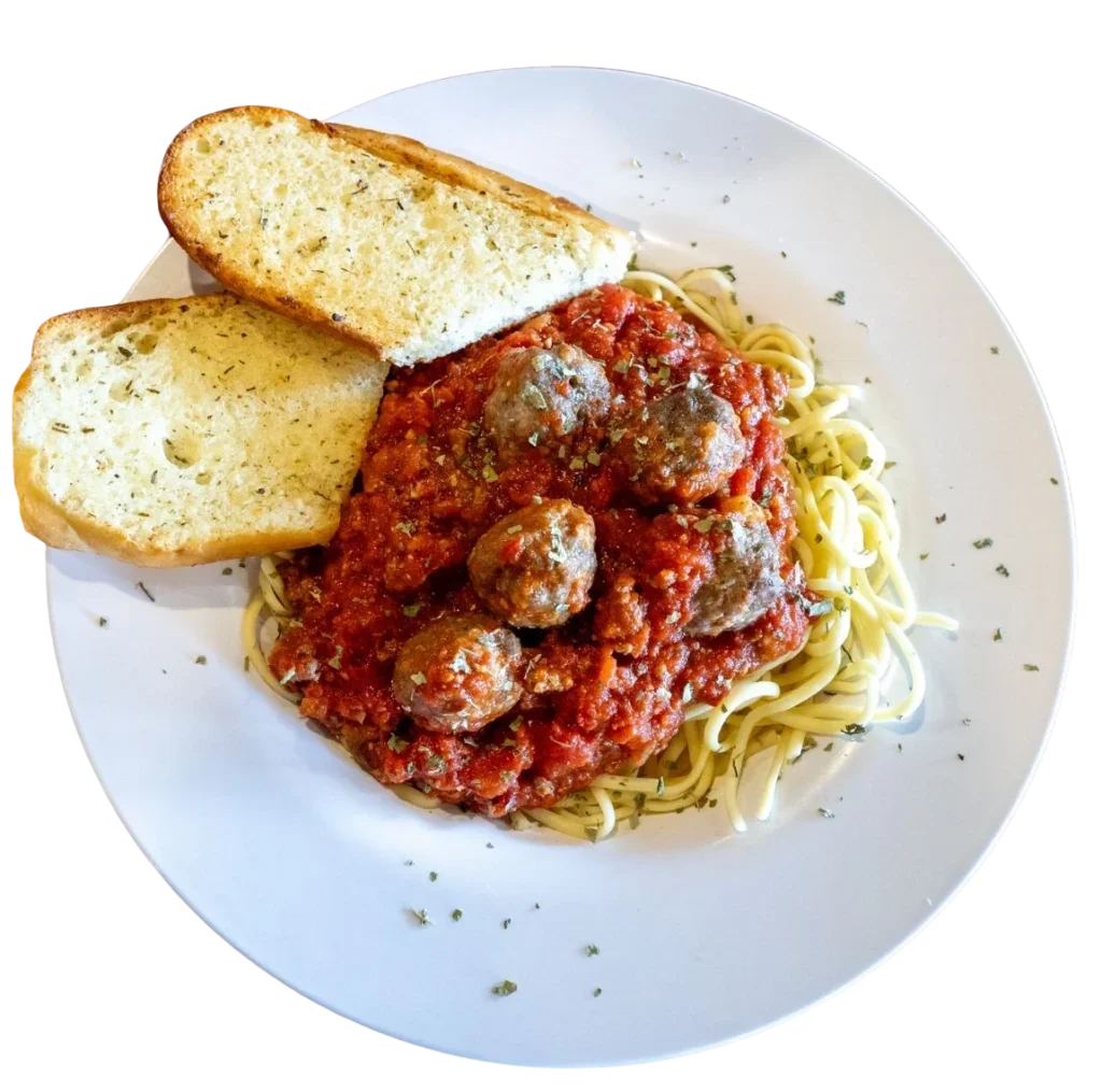 Delectable Spaghetti and Meatballs Clipart Serving on Elegant White Plate