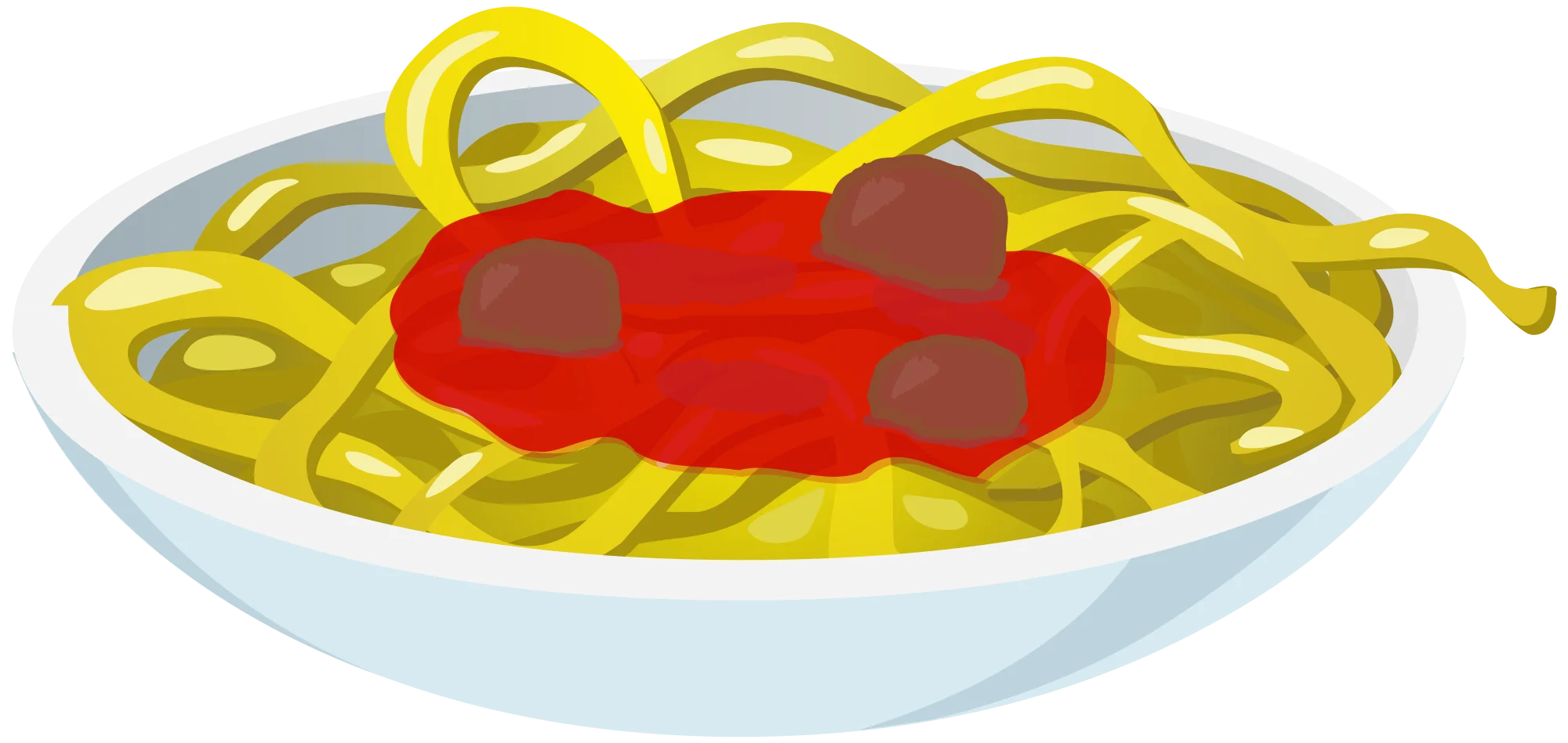 Delightful Cartoon Spaghetti with Meatballs Clipart Illustration