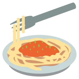 Delightful Spaghetti Pasta with Red Sauce Illustrated Cartoon Clipart Design