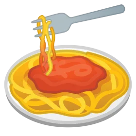 Delightful Spaghetti with Tomato Sauce Cartoon Clipart Illustration