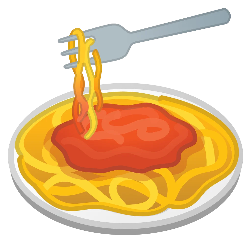 Delightful Spaghetti with Tomato Sauce Cartoon Clipart Illustration