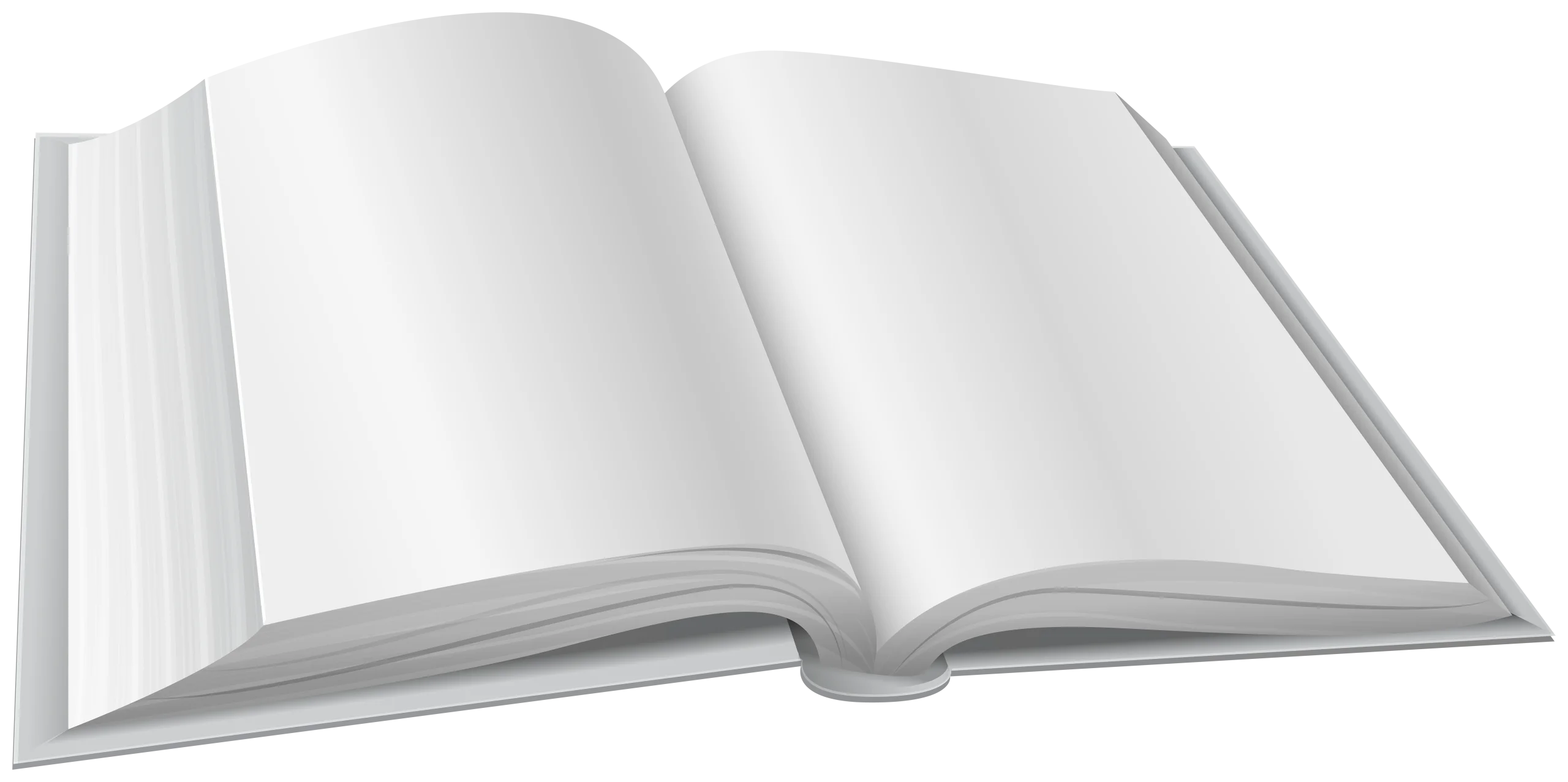 Elegant Open Book Clipart Design with Pristine White Pages Spread Wide
