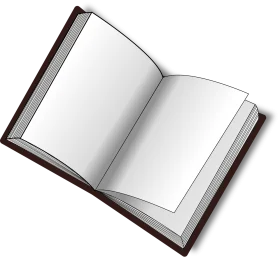 Elegant Open Book Clipart Illustration with Pristine White Pages and Dark Binding