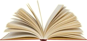 Elegantly Spread Open Book Clipart Showcasing Delicate Page Layers and Textures