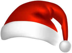 Festive Red and White Classic Santa Claus Hat Clipart Design