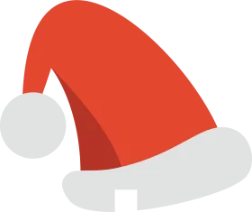 Festive Red and White Santa Hat Clipart Design for Holiday Graphics