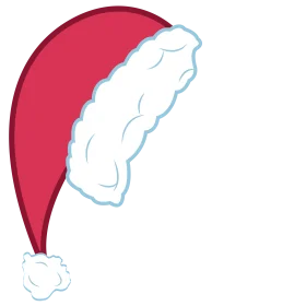 Festive Santa Hat Clipart Illustration with Soft Furry White Trim and Hanging Pom-Pom