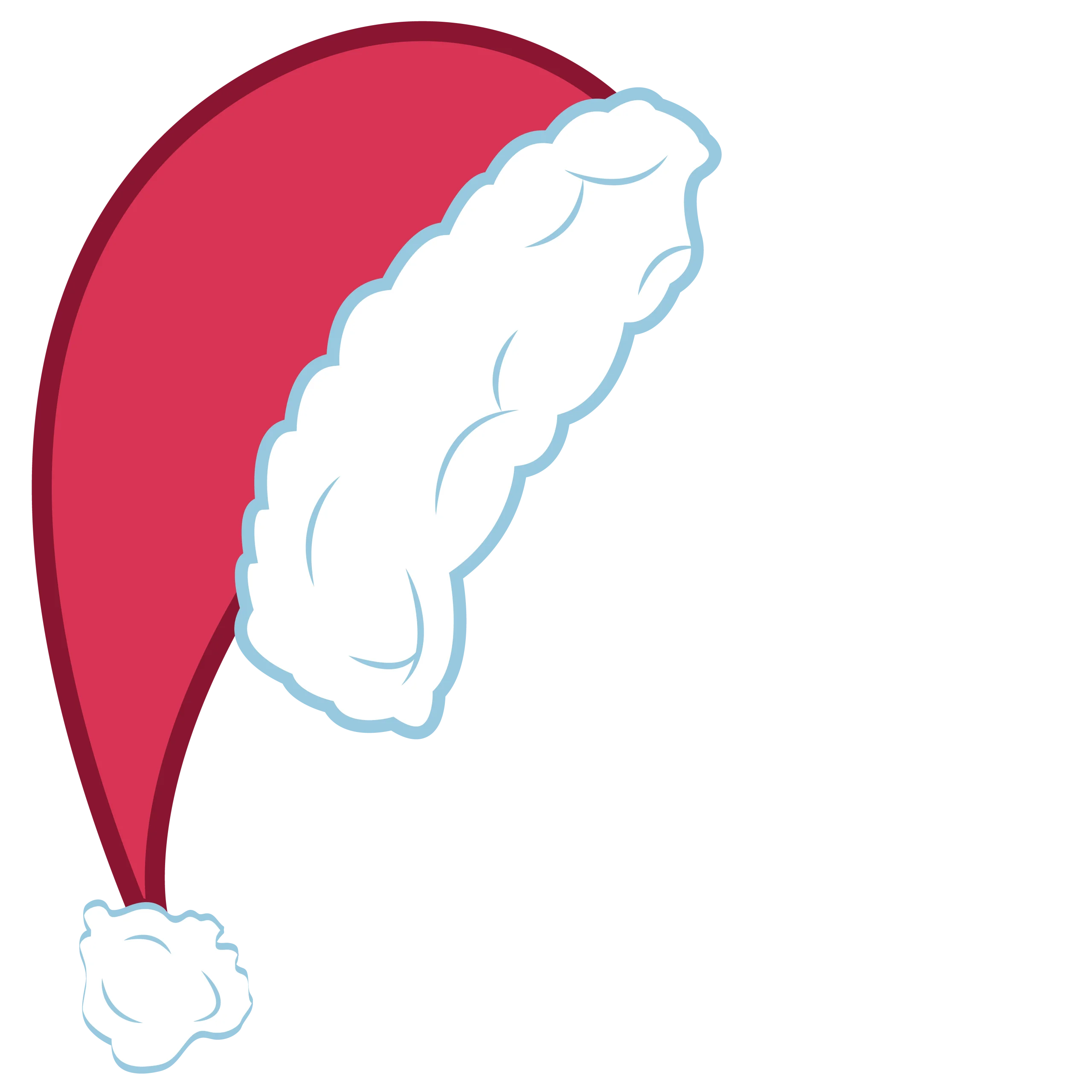 Festive Santa Hat Clipart Illustration with Soft Furry White Trim and Hanging Pom-Pom