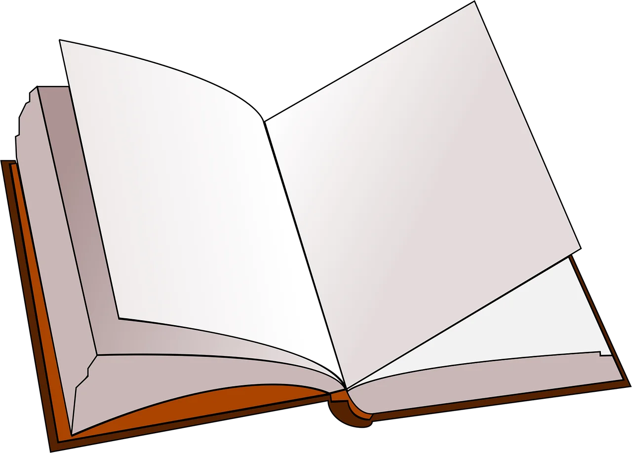 Minimalist Open Book Clipart Illustration - Simple Reading Graphic Design