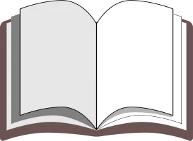 Minimalist Open Book Clipart Illustration with Soft Shaded Pages