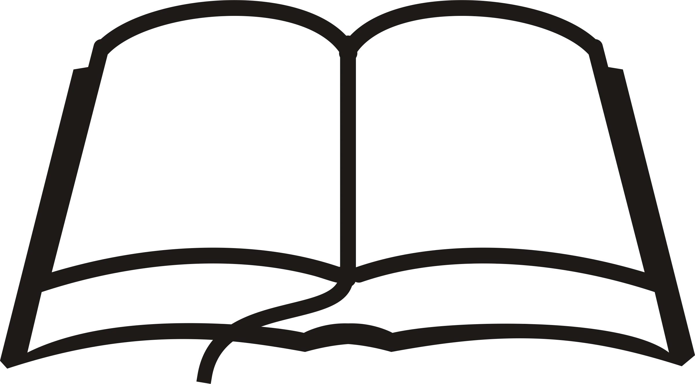Minimalist Open Book Clipart Representing Knowledge and Learning