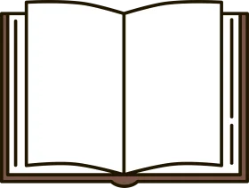 Minimalist Open Book Clipart with Simple Line Art Design