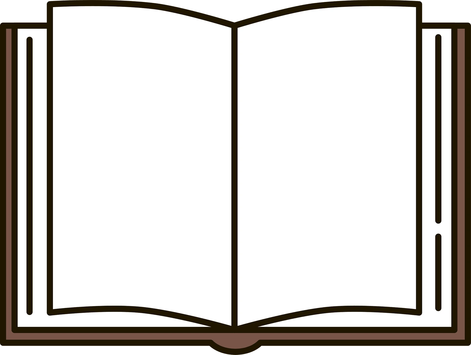 Minimalist Open Book Clipart with Simple Line Art Design