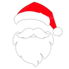 Minimalist Santa Claus Face Outline Clipart - Simple Holiday Graphic Design