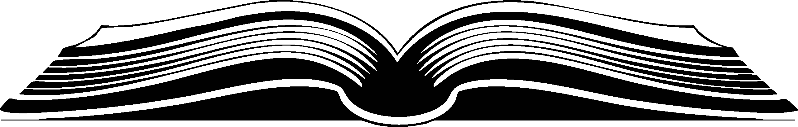 Monochromatic Minimalist Open Book Clipart Illustration with Flowing Pages