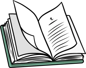 Scholarly Open Book Clipart Illustration Showcasing Knowledge and Learning