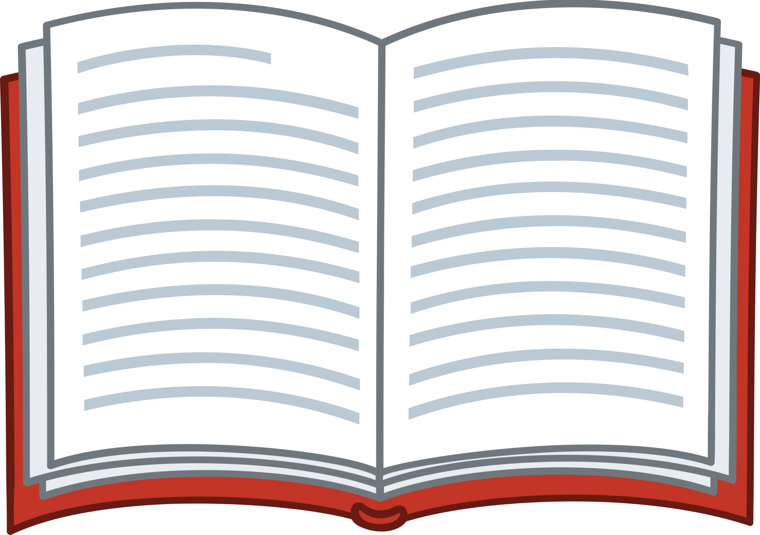 Simplified Open Book Clipart Illustration with Clean Minimal Design Lines